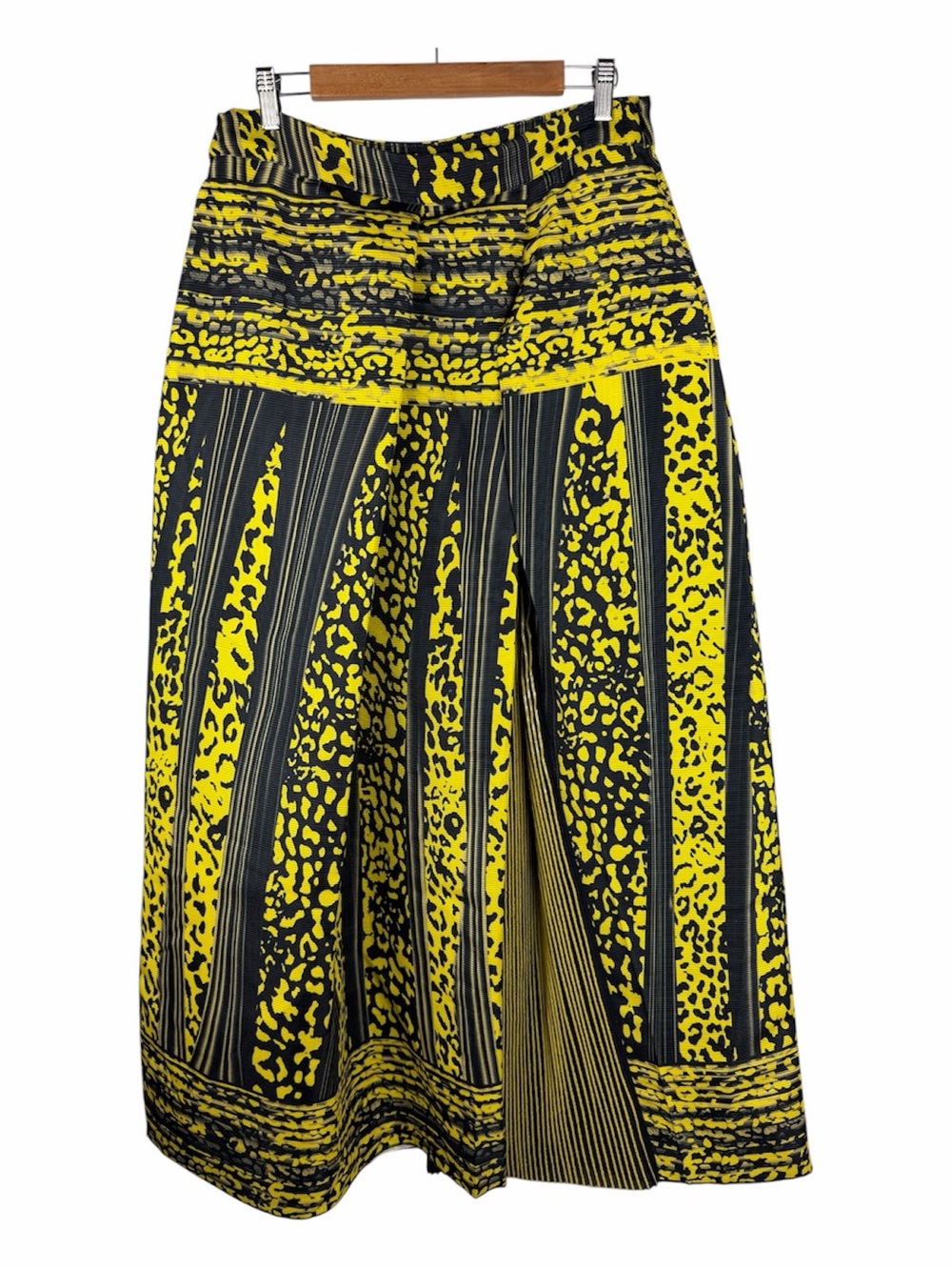 Jijil | Bold Artsy Mixed Animal Print Black & Yellow Maxi Skirt | IT 48